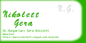 nikolett gera business card